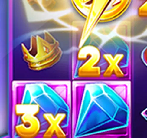 Sticky Diamonds on the Dandy Diamonds board carrying 2x and 3x multiplier labels beside a crown symbol